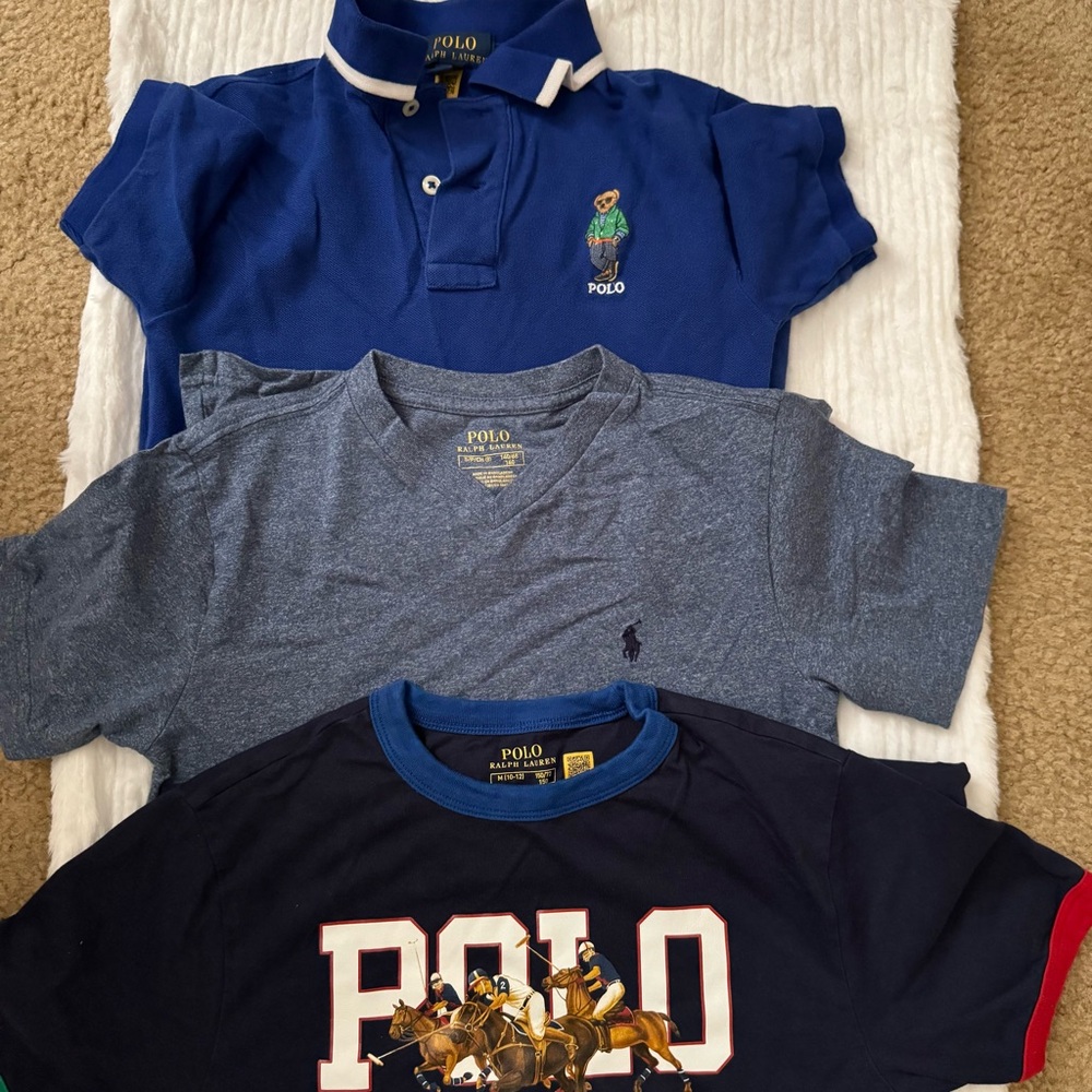 Three boys Polo by Ralph Lauren short sleeve shirts